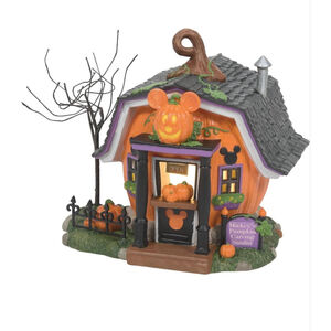 NEW Disney Mickey's Pumpkintown Carving Studio Holiday Decor Orange Gray